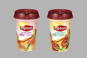 ピーチ & アップルの果汁たっぷり - 「リプトン EXTRA SHOT」に新商品