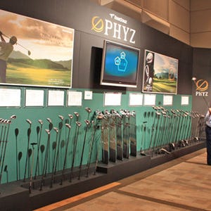 ブリヂストンスポーツ、新ブランド『PHYZ』などゴルフ・テニス用品を展示