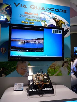 COMPUTEX TAIPEI 2011 - VIAが4コアのファンレス動作をデモ! デュアルS3で8画面出力のカードも