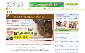 猫目線でリポートしよう!「インターペット」特派員を募集 -アセラブログ