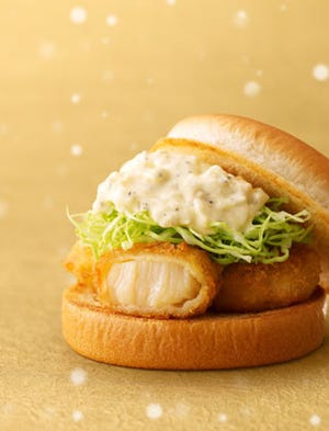 ロッテリア、「北海道産帆立バーガー」を北海道の限定店舗で発売