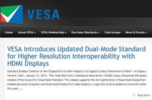 VESA、4K解像度に対応する「DisplayPort Dual-Mode」規格をリリース
