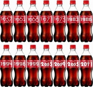 コカ・コーラ、1957年から2013年までのイヤーボトル発売