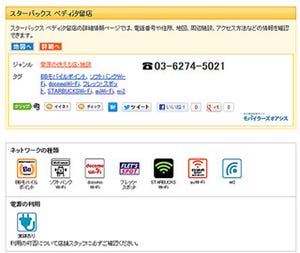 マピオン、電源・ネットワークが利用可能な日本全国の店舗情報を提供