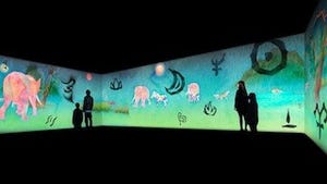 東京都・恵比寿で、書家・紫舟×チームラボの映像作品を展示