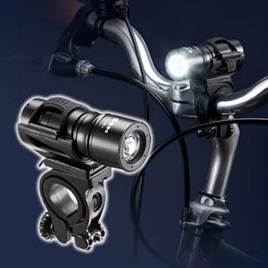 サンワダイレクト、IPX7防水の自転車用LEDヘッドライト