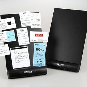 キングジム、静電気で紙を貼り付けるデスクトップ電子ボード「ラッケージ」