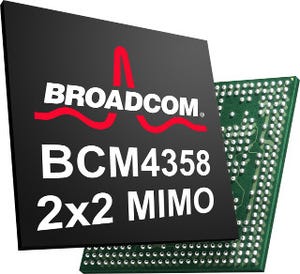 ブロードコム、IEEE802.11ac対応2x2 MIMOコンボチップ「BCM4358」