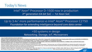 米Intel、Broadwellベースのサーバ向けSoC「Xeon D」シリーズを発表