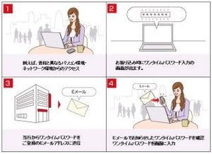 三菱東京UFJ銀、「Eメールによるワンタイムパスワード」での本人確認を開始