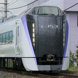 JR東日本E353系量産先行車、中央本線で試運転 - E351系と"新旧車両"並びも