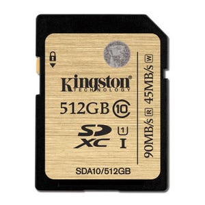 Kingston、容量512GBのSDXCメモリーカード - UHS-I対応