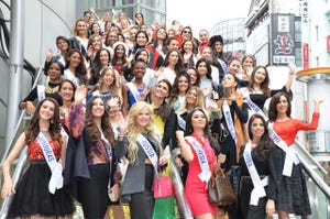 世界各国の美女50人が渋谷に集結! ミス・インターナショナルが見学ツアー