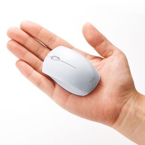 サンワサプライ、小型で携帯に便利なブルーLEDセンサーのワイヤレスマウス