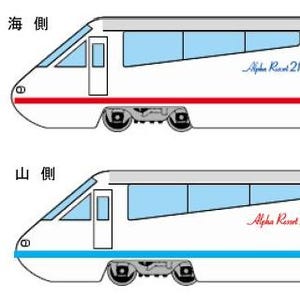 伊豆急行「アルファ・リゾート21」左右非対称の新塗装 - 7月までの期間限定