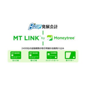 マネーツリーの「MT LINK」と日本ビズアップの「クラウド発展会計」が連携