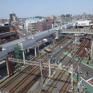 東武スカイツリーライン竹ノ塚駅付近下り急行線、5/29から高架区間使用開始