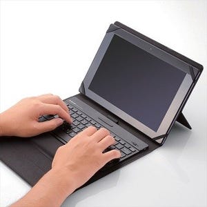 エレコム、手触りの良いソフトレザー製タブレットカバーキーボード