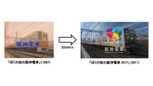 阪神電気鉄道、30年前のCMを同じ構図で再現「ぼくの街の阪神電車2017」公開