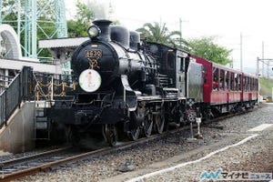 京都鉄道博物館オープン1周年! 「SLスチーム号」に"1"ロゴヘッドマーク掲出