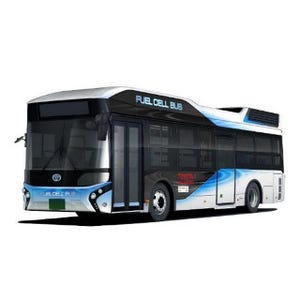 関空でFCバスの運行実証--西日本初、関空旅博で空港内バスツアーで試乗も