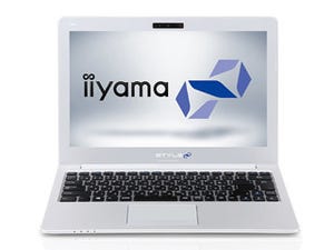 iiyama PC、サンドブラスト処理で質感を高めた13.3型ノートPC