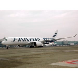 フィンエアー、エアバスA350のマリメッコ特別塗装3号機が日本に初飛来