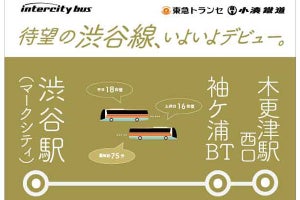 東急トランセ・小湊鐵道、木更津駅から渋谷駅へ高速バス運行開始
