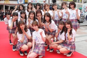 NMB48に沖縄のファン歓声! レッドカーペットで笑顔はじける