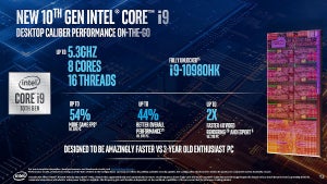 Intel、第10世代のHシリーズCoreプロセッサを発表 - Ryzen 4000H/HS対抗へ
