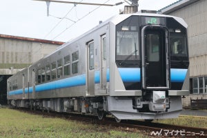 JR東日本GV-E400系、五能線で12/12デビュー - 東能代駅で出発式も