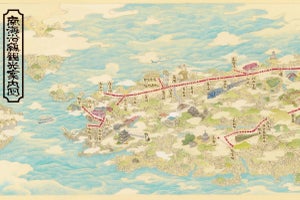 南海電鉄、汐見橋駅に新たな観光案内図を設置 - 現代風にアレンジ