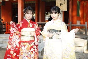 HKT48田中美久&矢吹奈子、紅白の振袖姿披露「一緒に迎えられたことが奇跡」