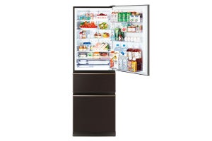 三菱、小さな食材整理に便利なフリーケース付きの3ドア冷凍冷蔵庫