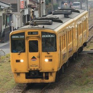 鉄道写真コレクション 第161回 JR指宿枕崎線「なのはな」塗装のキハ200系、鹿児島市内を走る