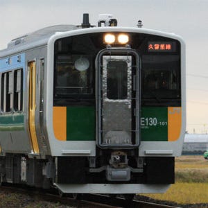 鉄道写真コレクション 第28回 JR久留里線の新型車両キハE130形、雨中のデビュー