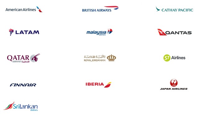 ワンワールド加盟航空会社ロゴ画像
