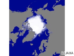 JAXA、北極海の海氷が観測史上最小面積の349万平方kmを記録したことを発表