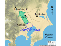 東京近郊で発生の大気汚染物質は微小粒子化して北関東で高濃度に 