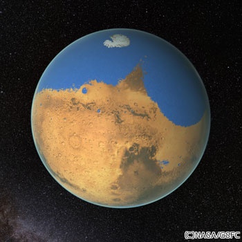 43億年前の火星は地表の19%が水で覆われていた 