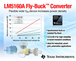 TI、Fly-Buck機能搭載の65V同期整流降圧コンバータを発表