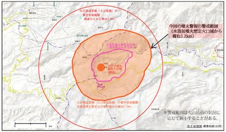蔵王山に噴火警報 