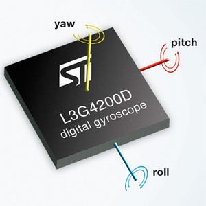 STMicro、3軸デジタル・ジャイロセンサを発表