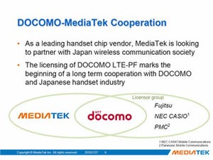 MediaTekとNTTドコモ、LTEに関するライセンス締結を発表