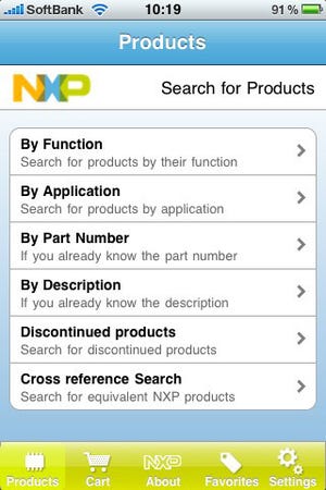 半導体の製品情報を「携帯」 - NXPのiPhoneアプリ日本語版を試す