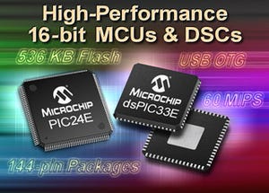 Microchip、60MIPSの性能を実現したPICマイコンなどを発表