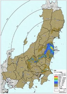 文科省、東日本の放射性セシウムの分布マップを公開