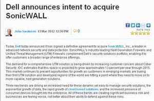 米Dell、セキュリティベンダーのSonicWALLを買収へ