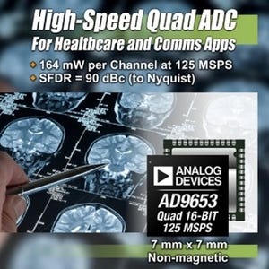 ADI、4チャネル16ビット125MSPSを有するADC「AD9653」を発表