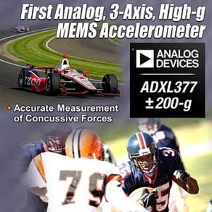 ADI、3軸高gMEMS加速度センサ「ADXL377」を発表